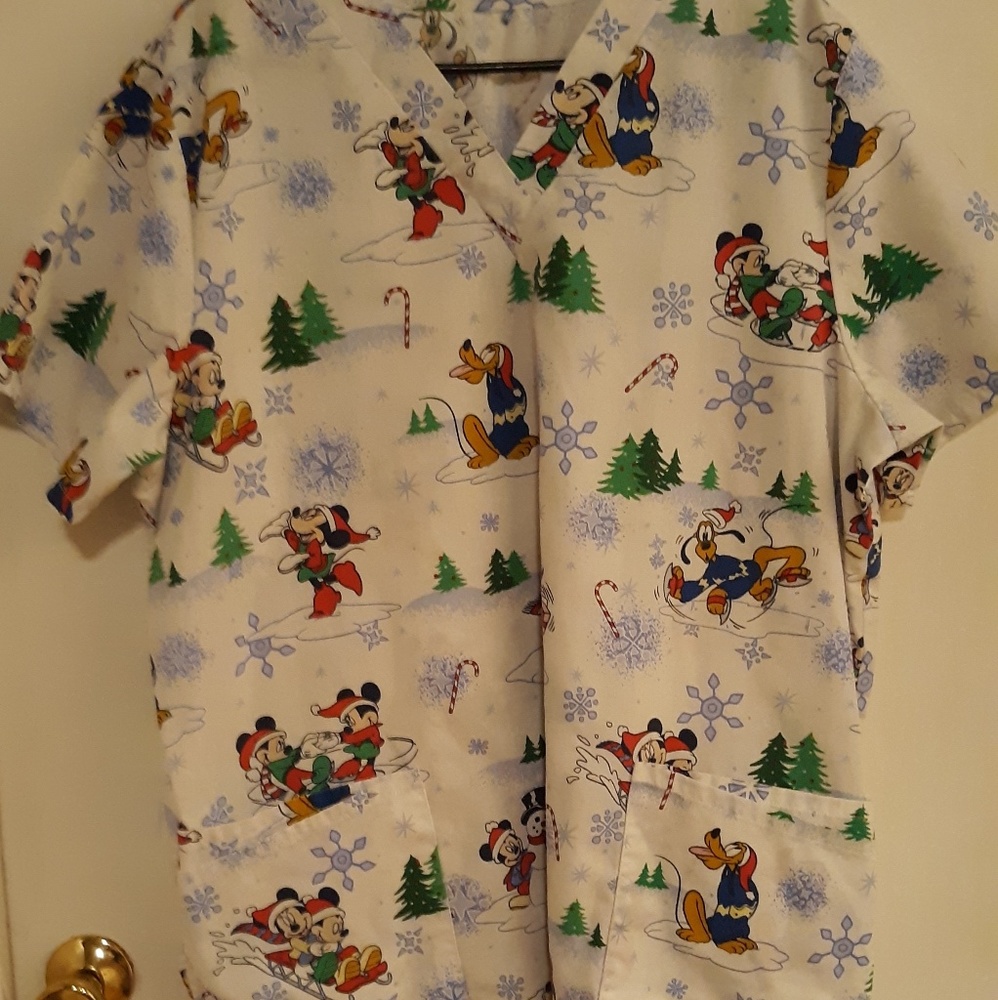 Cute Christmas scrub top